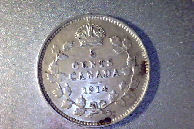 CANADA 5 CENTS 1914 XF #C34