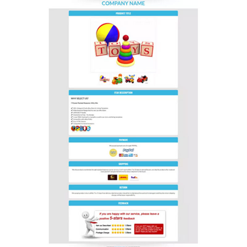 Professional Ebay Listing Template Mobile Friendly Design 2025 HTTPS Compiliant