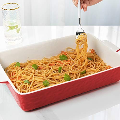 Baking Dishes, Rectangular Bakeware Set Ceramic Baking Pan Lasagna Pans Red