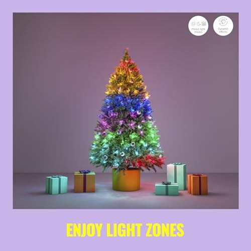 Fairy Lights, 65.6ft RGB LED Smart Color-Changing, Static and Dynamic Modes,