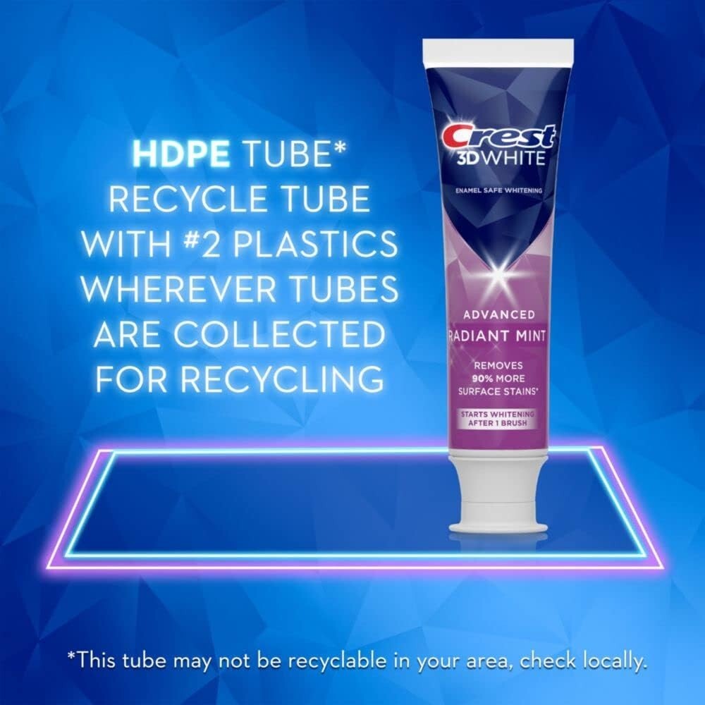 Crest 3D White Toothpaste Radiant Mint, 5 Oz (Pack of 3)