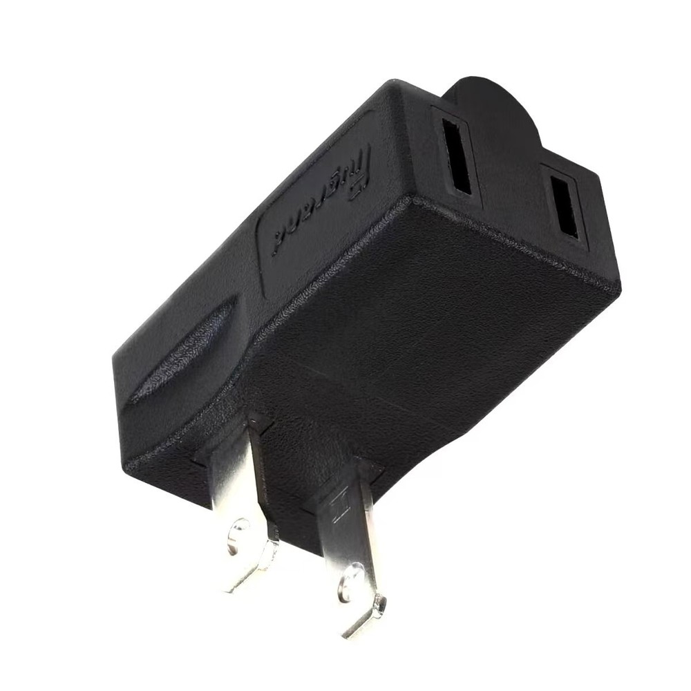 USA Polarized 2-Prong L Type Adapter,Vertical Right Angled Down Angle AC Adapter