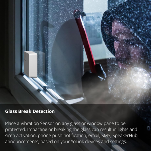 YoLink LoRa Smart Vibration Sensor & Hub Starter Kit: & Shock,... white