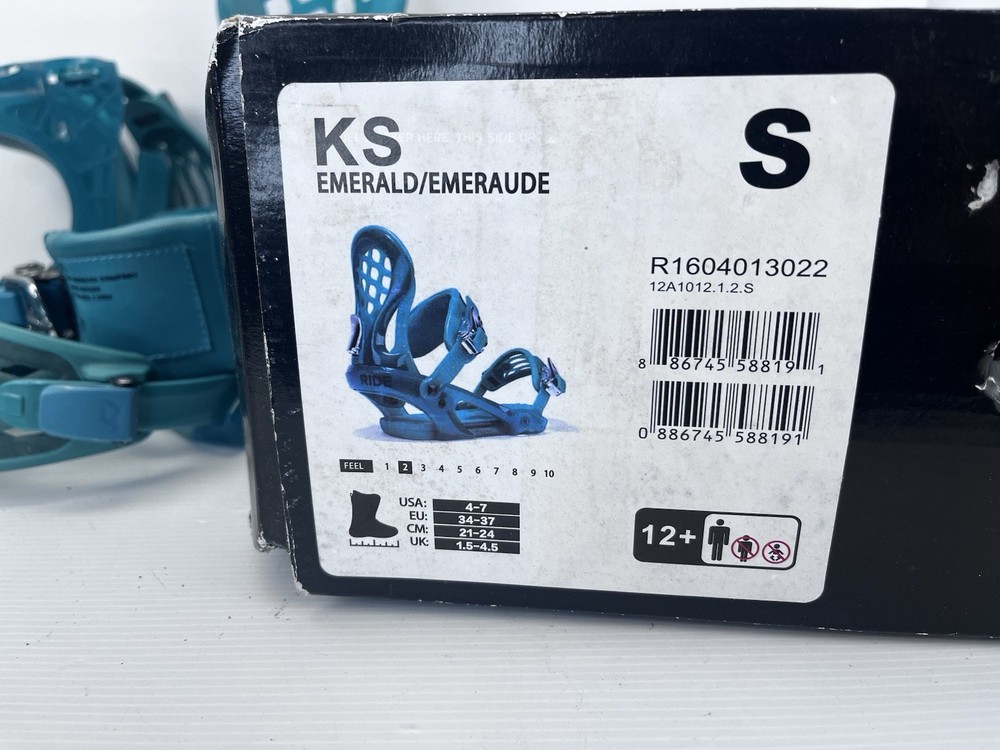 RIDE Snowboard Binding Fixations KS S Emerald US 4-7 Read Description Unused
