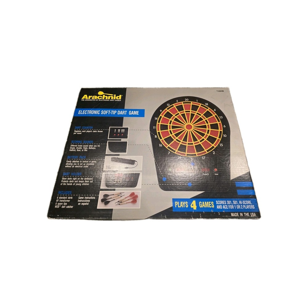 Arachnid Inter-Active 38615 Electronic Dartboard Vintage Tested Mint Condition