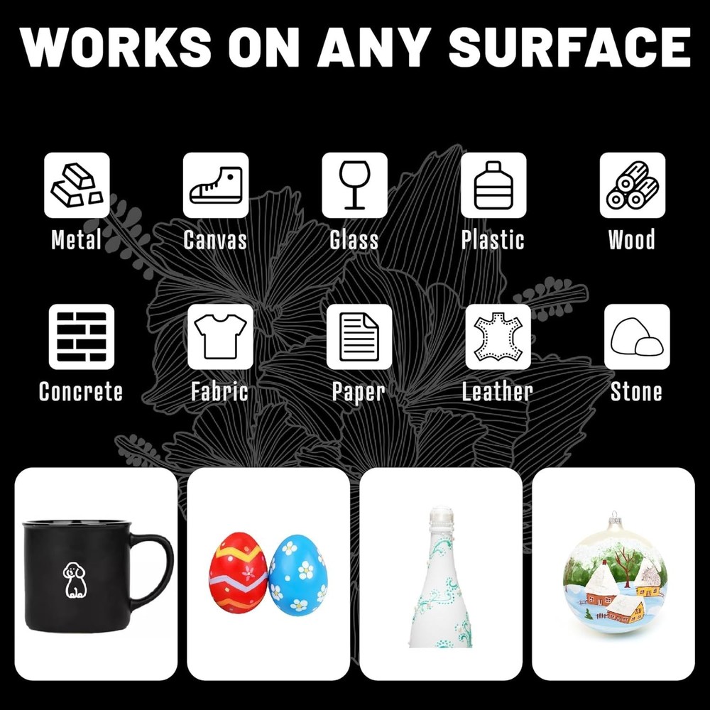 6-Pack Water-Based White Paint Markers for Multi-Surface DIY Crafts