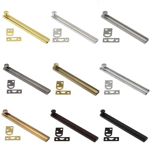 6 in. Solid Brass Satin Brass Surface Bolt