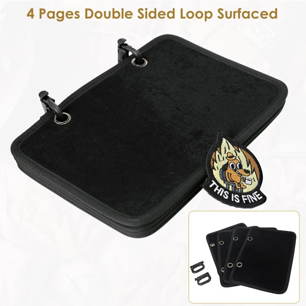 Flip-Page Patch Book Hook and Loop Patch Organizer with Grimlocs