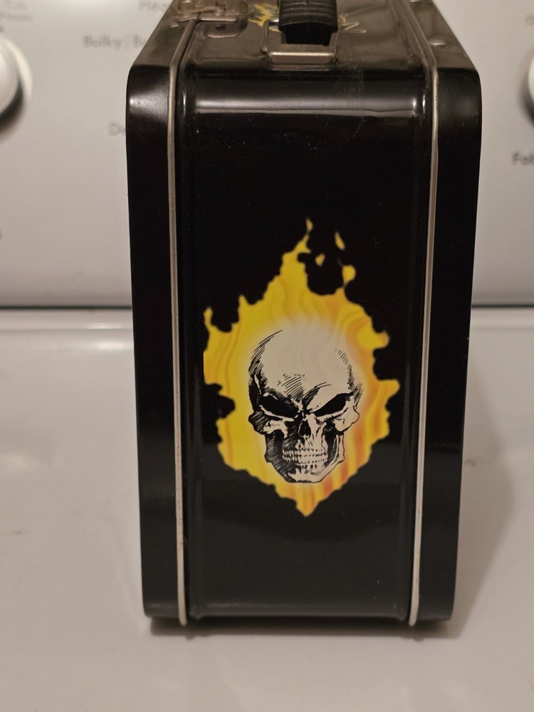 Rare Ghost Rider Black Metal Lunchbox By Dynamic Forces ©2001 Marvel