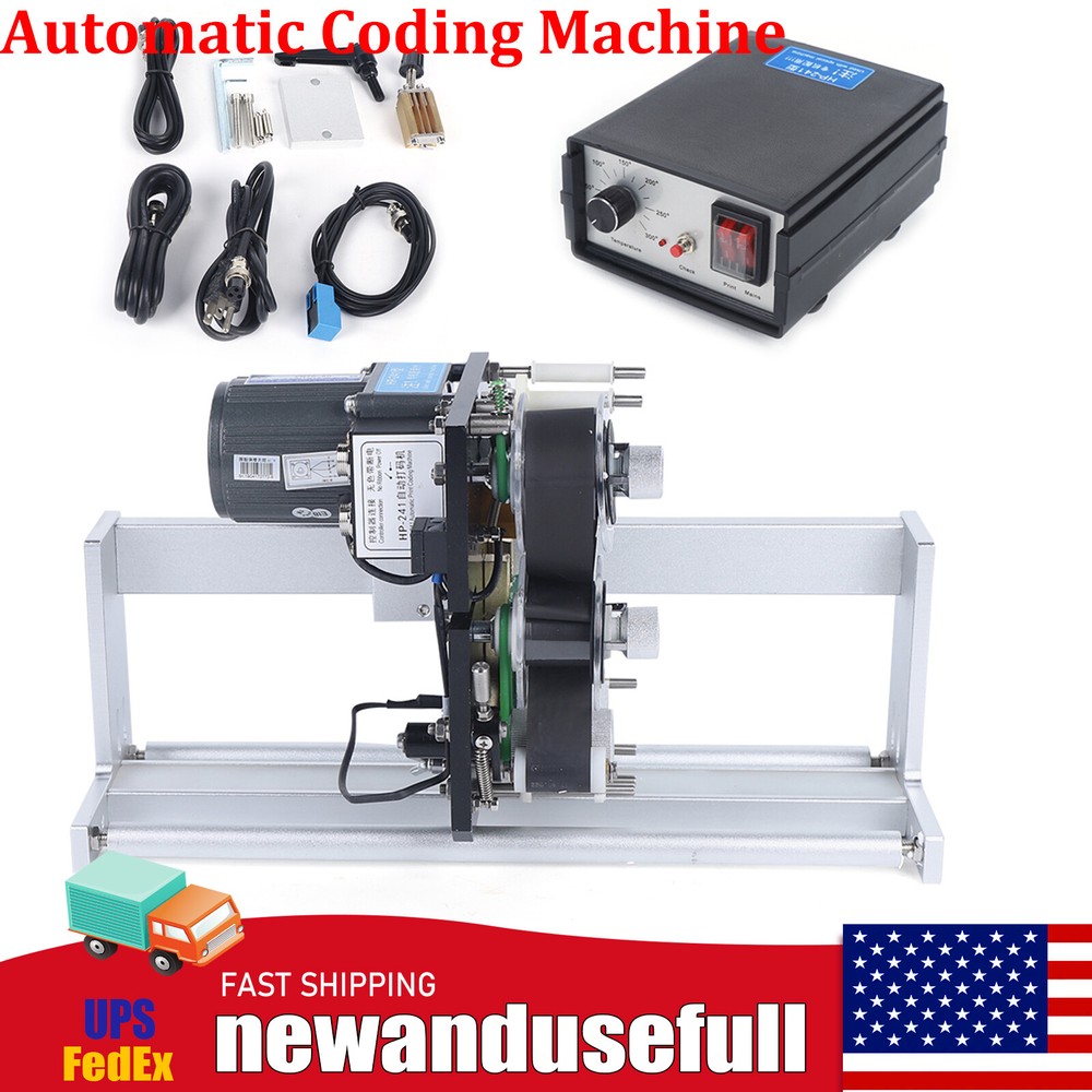 Automatic Coding Machine Ribbon Printer Hot Stamp Coder Date Batch Number 110V