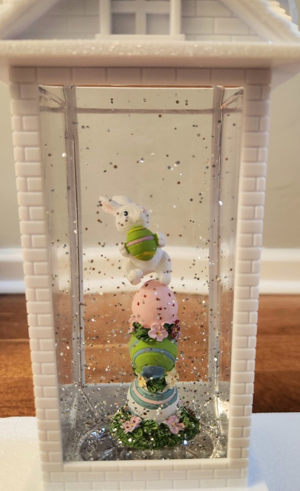 Three Easter Water Lanterns with Chick and Rabbit, White, LED, Contemporary