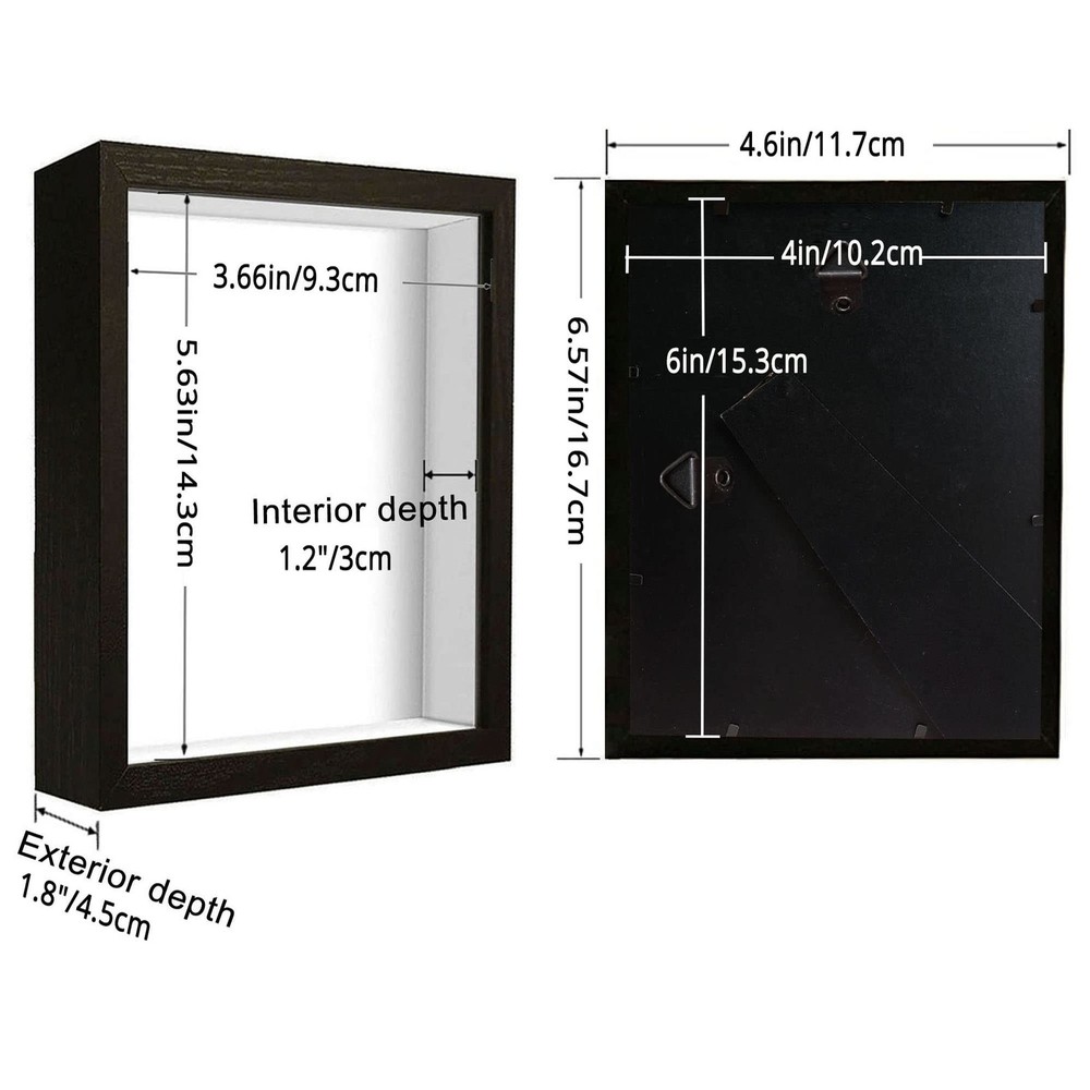 4x6 Small Shadow Box Frame Display Case , Display Case Box for Memorabilia, M...