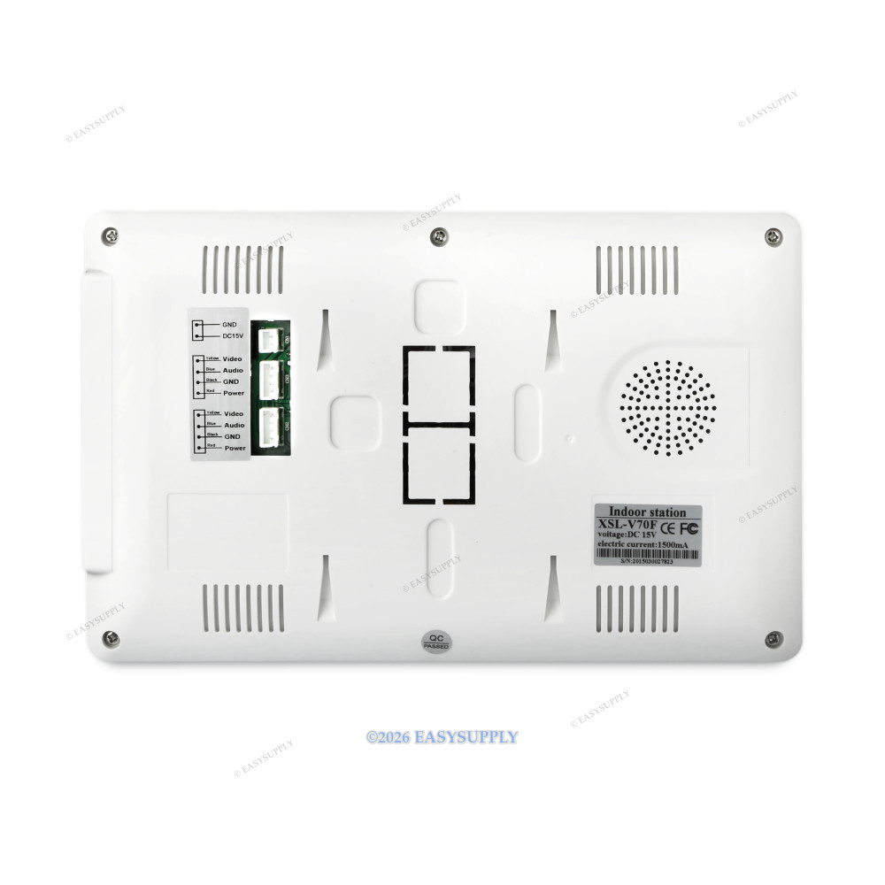 7" Wired Video Door Intercom System Electric Lock Supported for Home Security