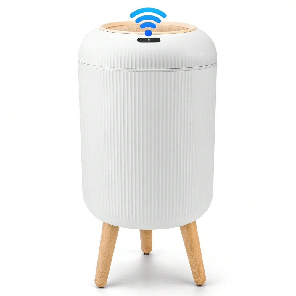 Motion Sensor Touchless Trash Can Waterproof Automatic Garbage Bin White