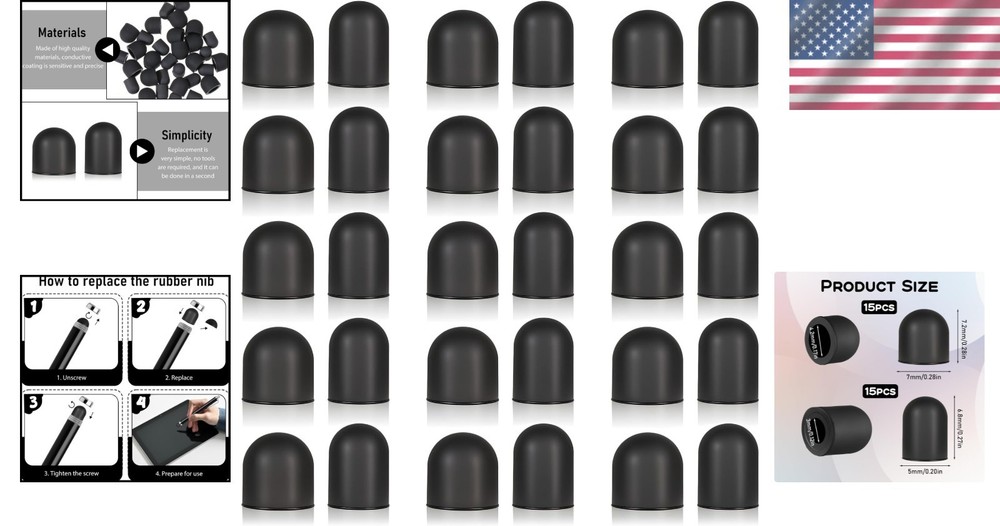 Silicone Stylus Tips - 30 Pcs, Scratch-Free Replacement Nibs for Tablets