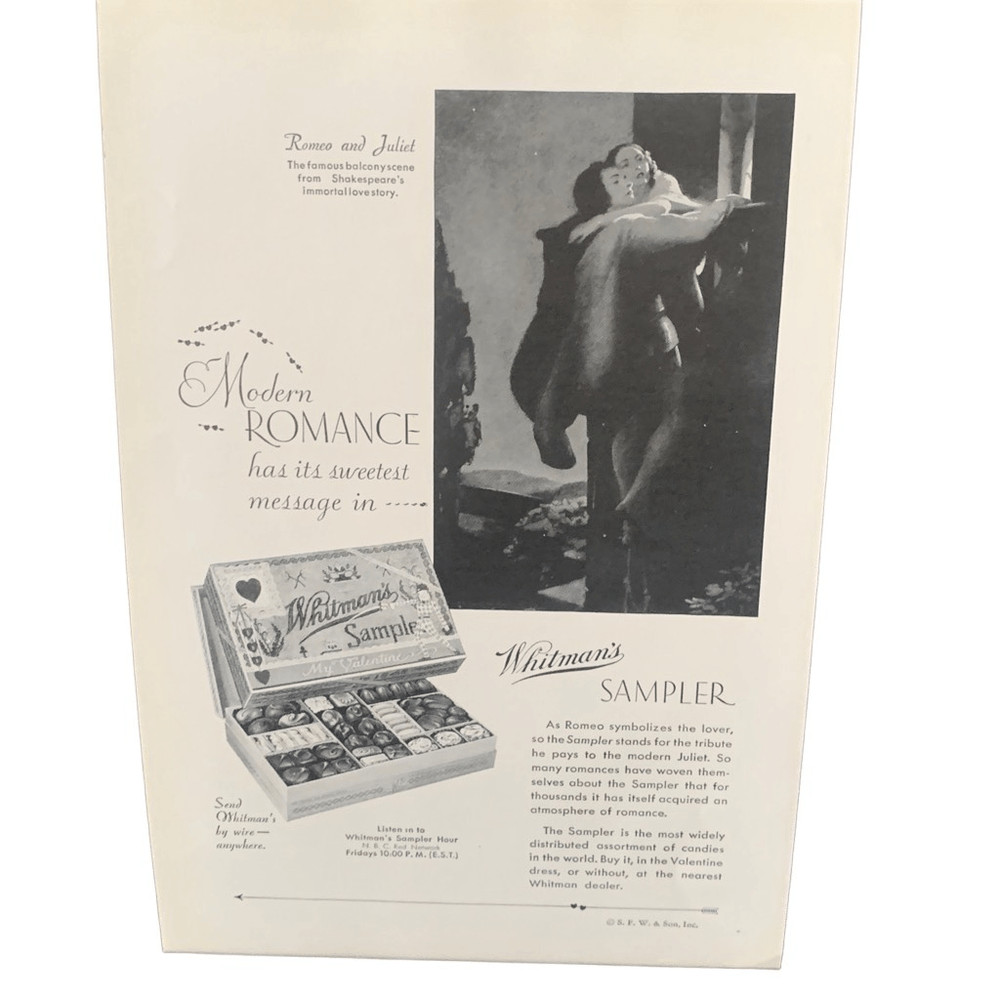 Vintage 1932 Whitman’s Sampler Modern Romance Ad Advertisement