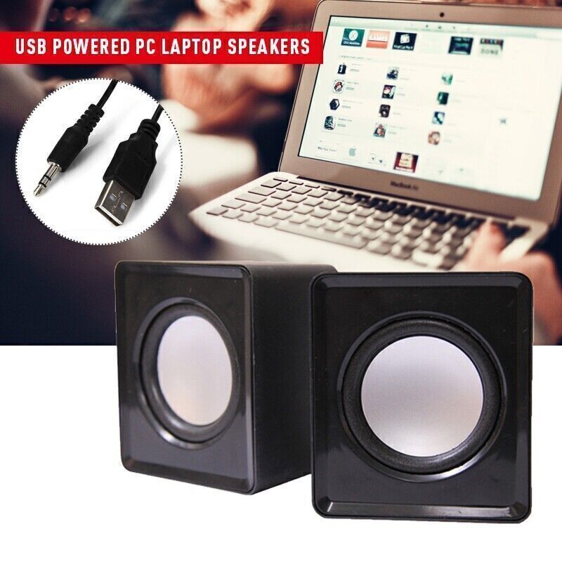 3.5mm Jack USB Wired Computer Speaker Stereo For PC Laptop Notebook Desktop FFpR