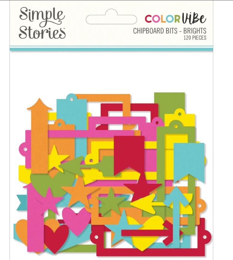 Simple Stories Color Vibe Chipboard Bits 11 PACKS
