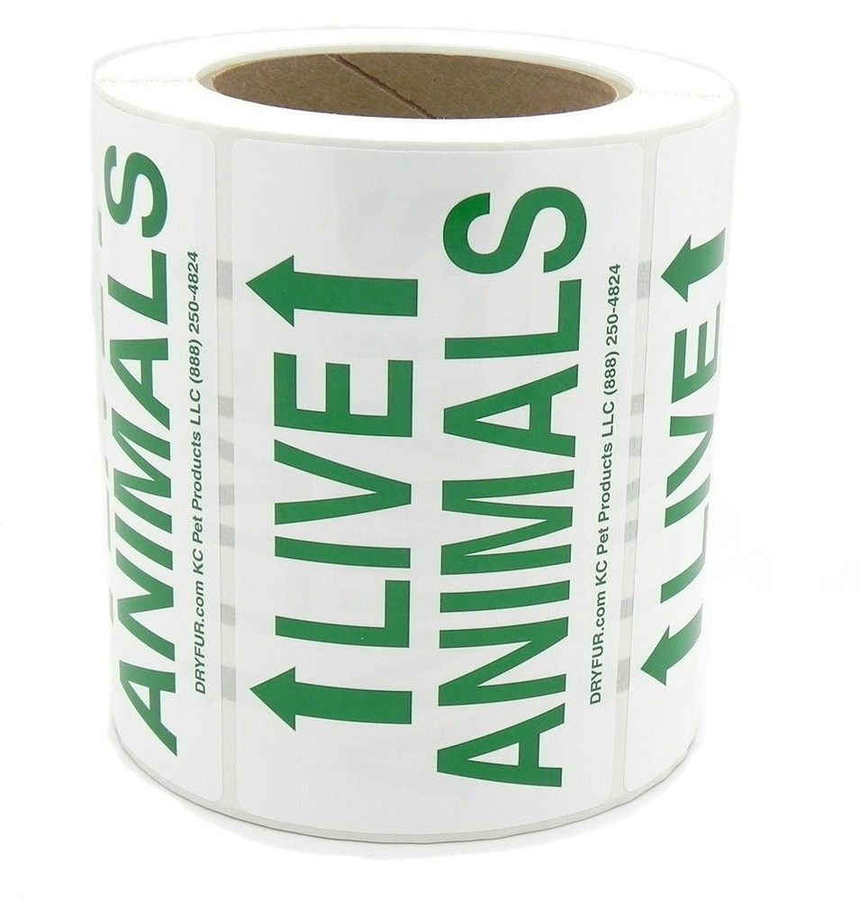Roll - 500 Live Animal Labels with ARROWs