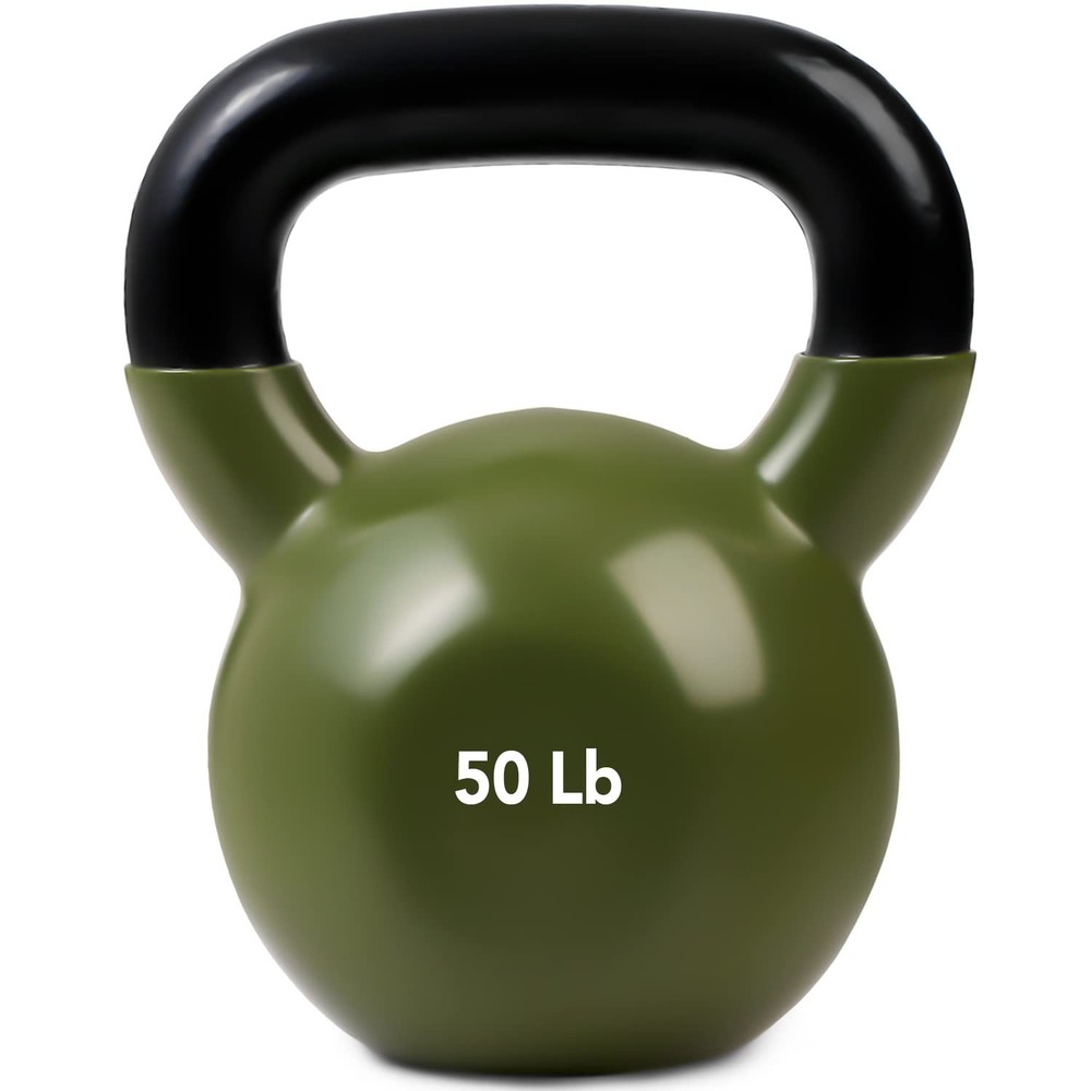 Kettlebell Weights Vinyl Coated Iron, 50 LB