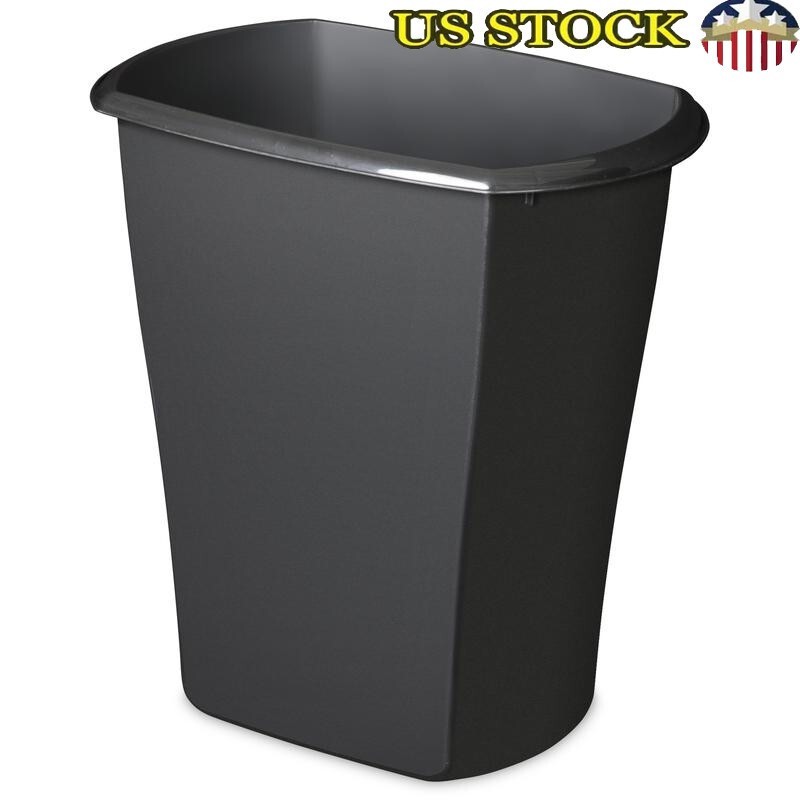 10 Gallon Rectangular Trash Can Open Top Wastebasket Kitchen Bathroom Office New
