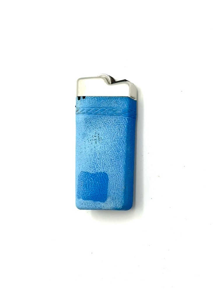 Ronson Vintage Lighter Varaflame Super Blue Refillable Used Untested Plastic