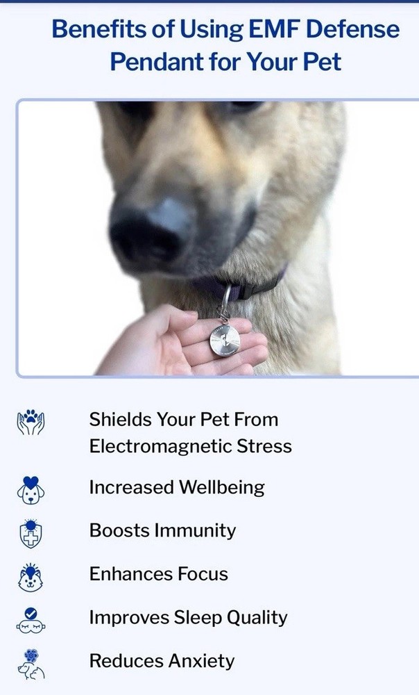 EMF Defense Pet Tag 25 Mm Silver