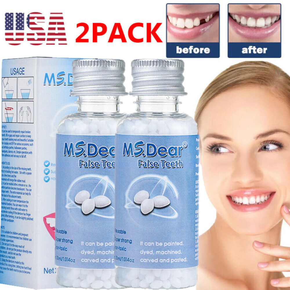 2PACK False Teeth Solid Glue Temporary Tooth Repair Moldable Fix Broke Gap Teeth