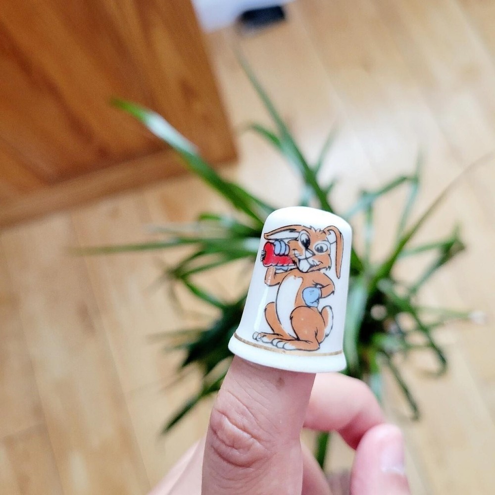 Vintage Rabbit with Carrot Thimble