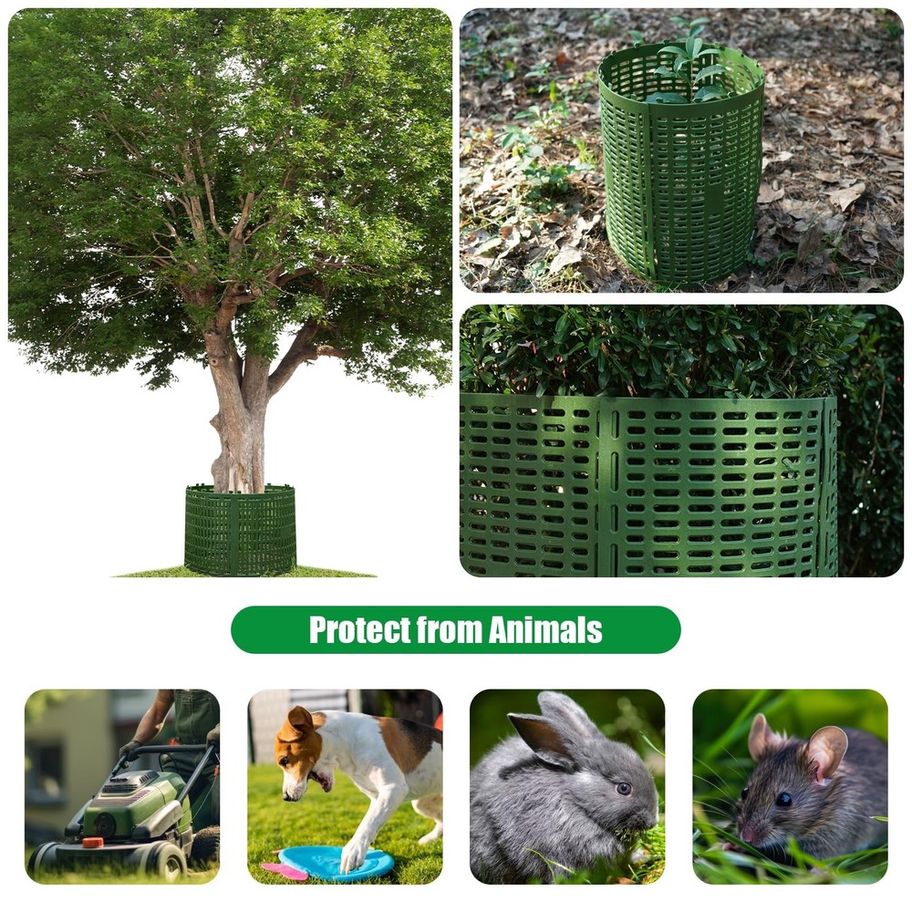 18pcs Tree Trunk Protector, Guards Protector with 18 pcs, Green