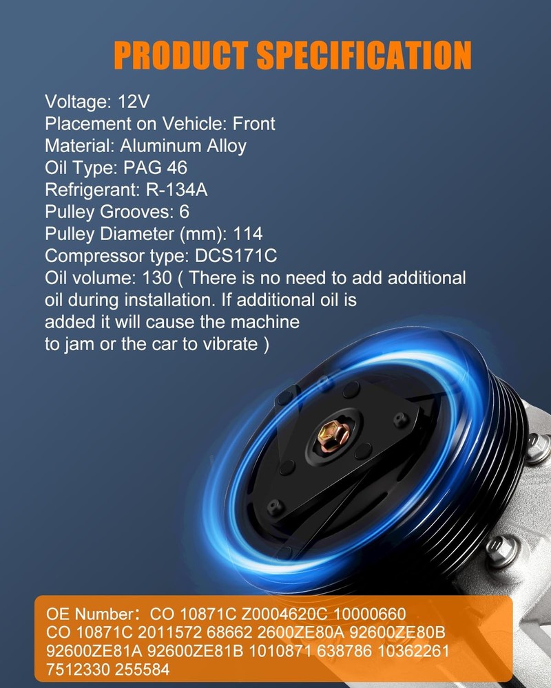 Compressor Clutch 10871C for Sentra 2007-2012