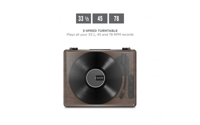 ION Luxe LP ™ WIRELESS BLUETOOTH-ENABLED TURNTABLE (Open Box, New Condition)