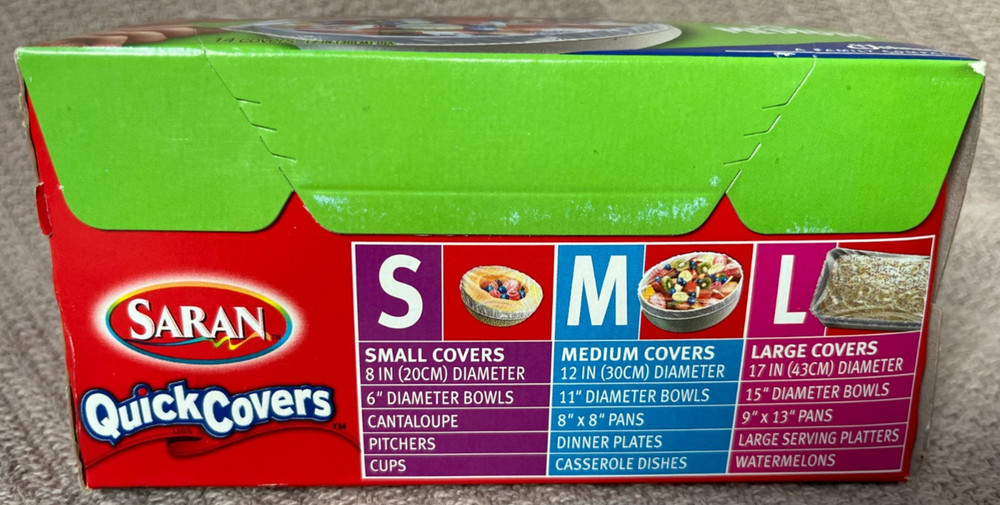 Saran Quick Covers 14 Medium Bowl & Pan Covers New Sealed Pack