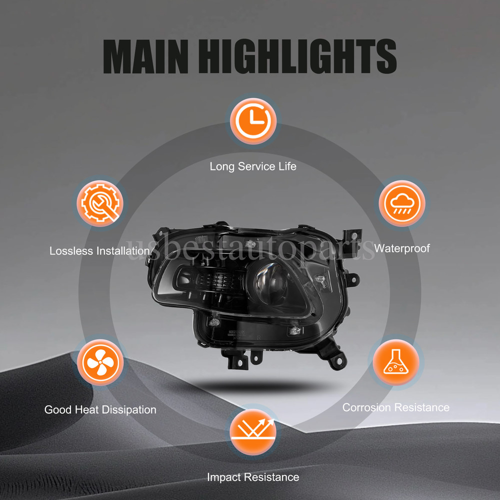 Front Bumper Halogen Headlight Head Lamp Left&Right For Jeep Cherokee 2014-2018