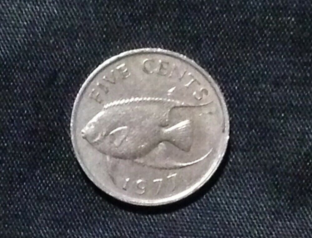 Rare 1977 Bermuda Angelfish, Circulated