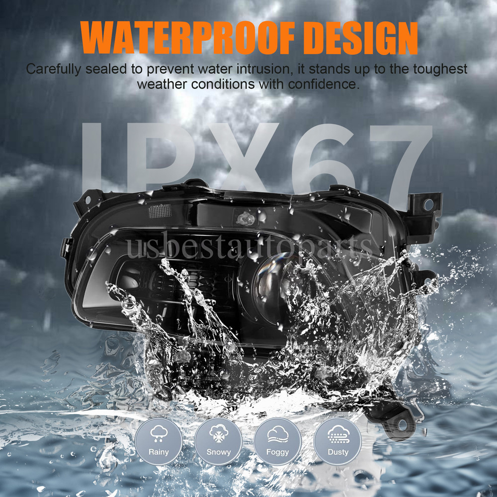 Front Bumper Halogen Headlight Head Lamp Left&Right For Jeep Cherokee 2014-2018