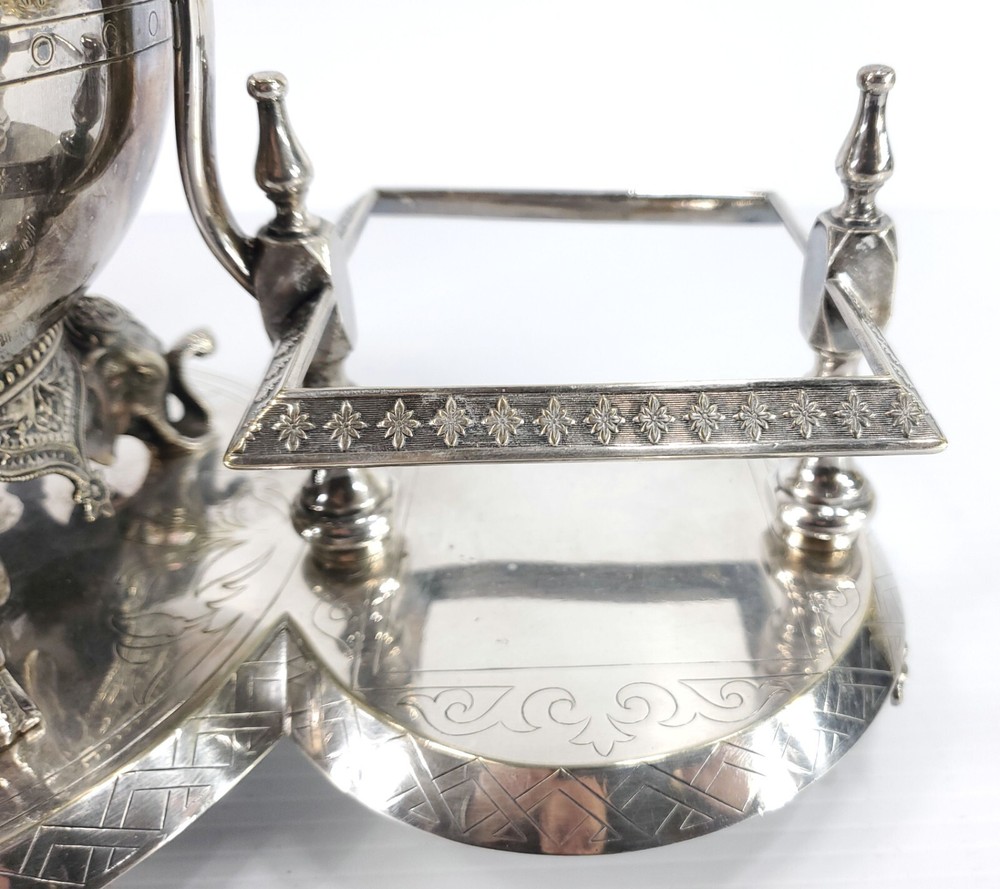 Fancy Antique Silverplate Serving Piece with Elephant Design