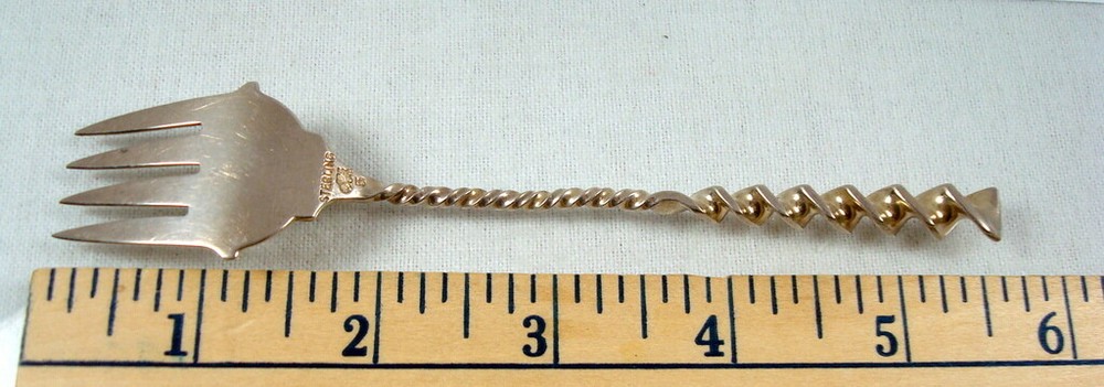 WHITING SQUARE TWIST STERLING SILVER RAMEKIN FORK