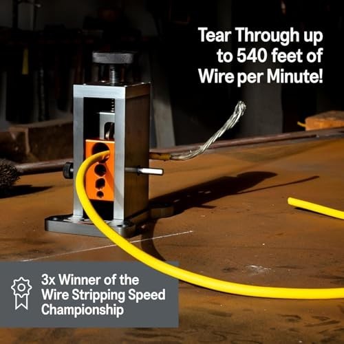 Wire Stripping Machine - Drill-Powered Scrap Wire Stripper with Adjustable Guide