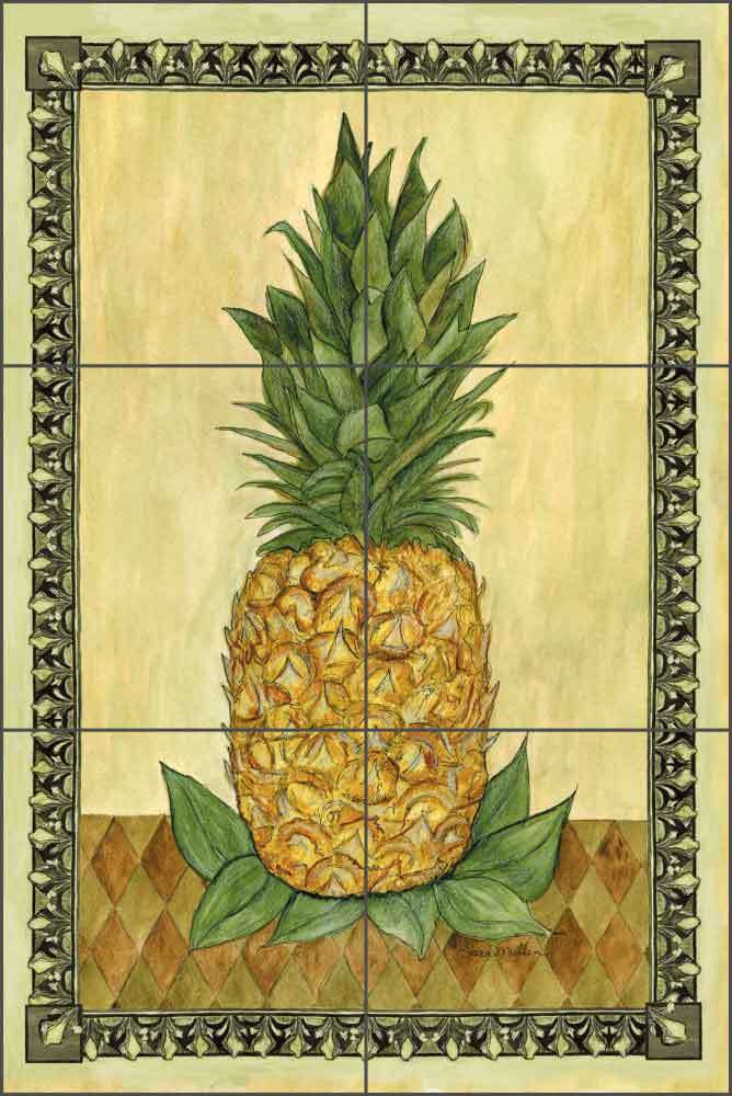 Pineapple Tile Backsplash Sara Mullen Fruit Art Ceramic Mural SM007
