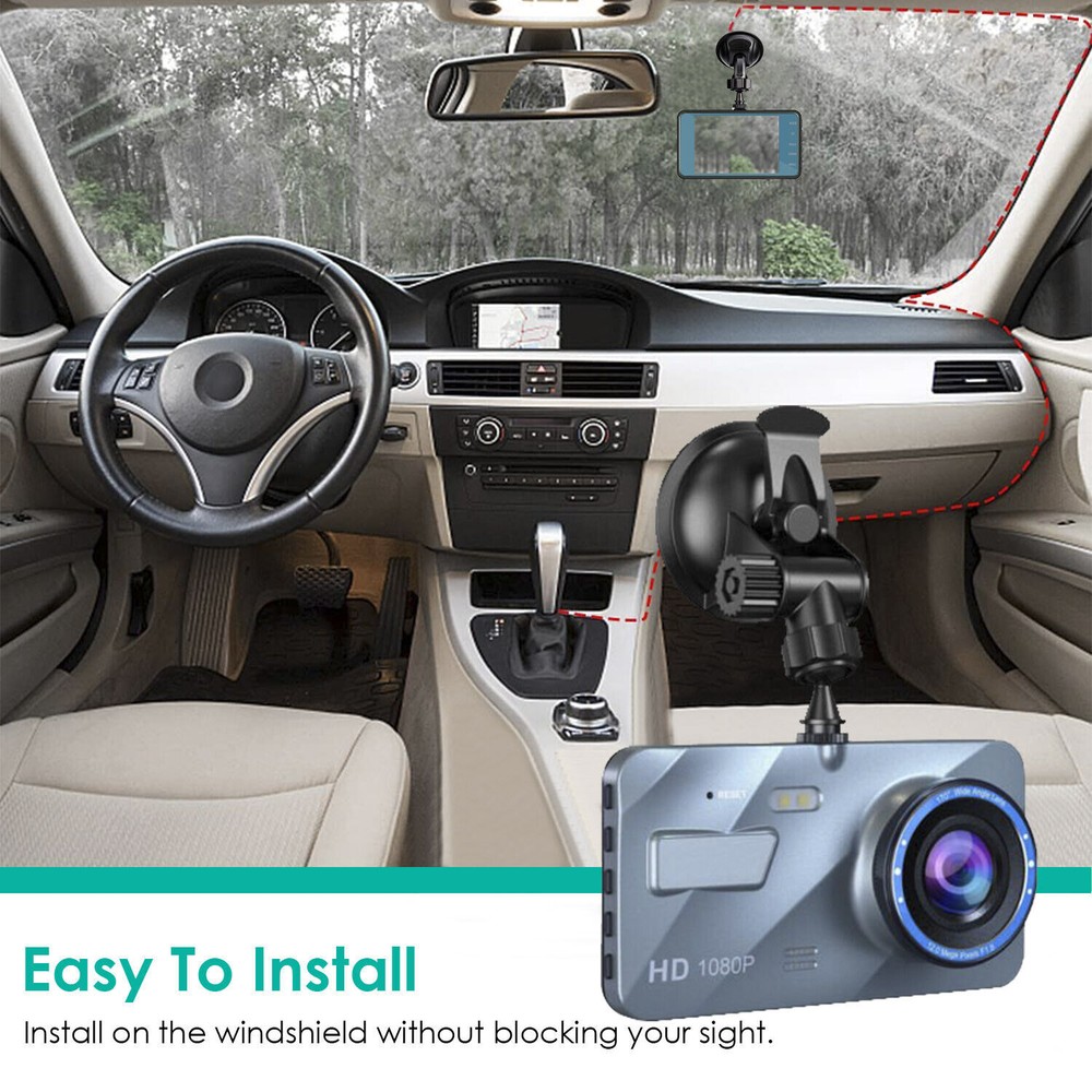 720P Dual Dash Cam Vehicle Recorder W/ Looping Function&Motion Detection Feature