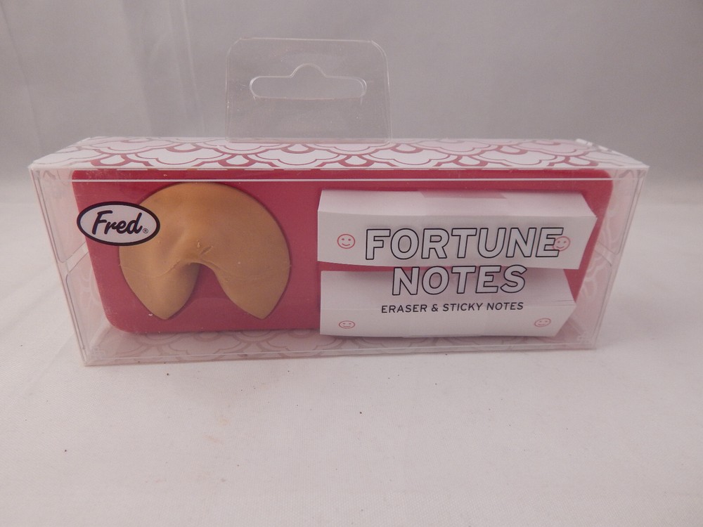 Fred "Fortune Notes" - Novelty Fortune Cookie Eraser and Sticky Notes