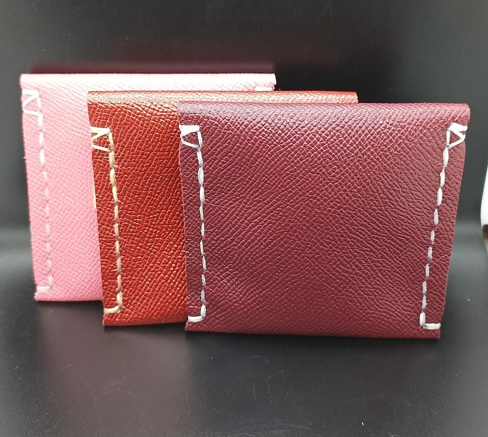 Saffiano Leather Crosshatch patterned Rosary pouch