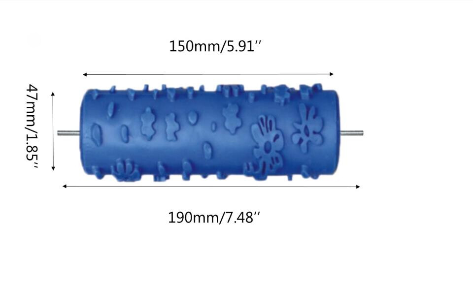 5inch Embossed Paint Roller Wall Texture Stencil Brush Floral Pattern Decoration