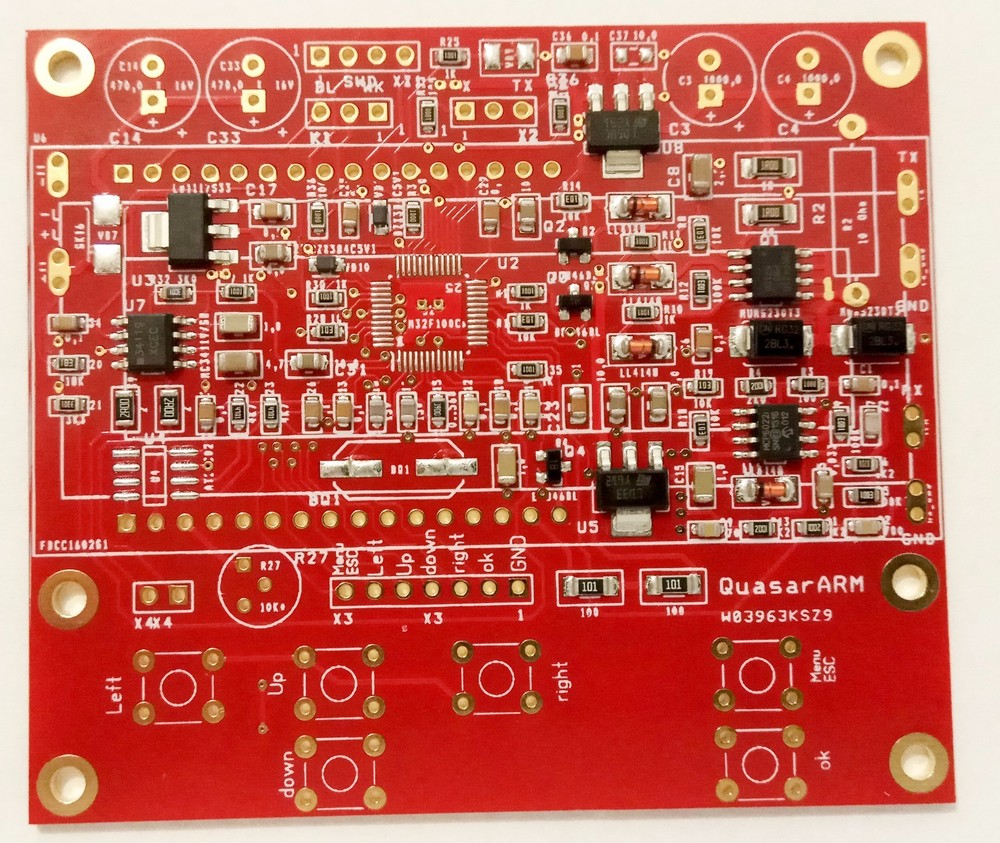 DIY ASSEMBLED PCB board Quasar ARM metal detector with components