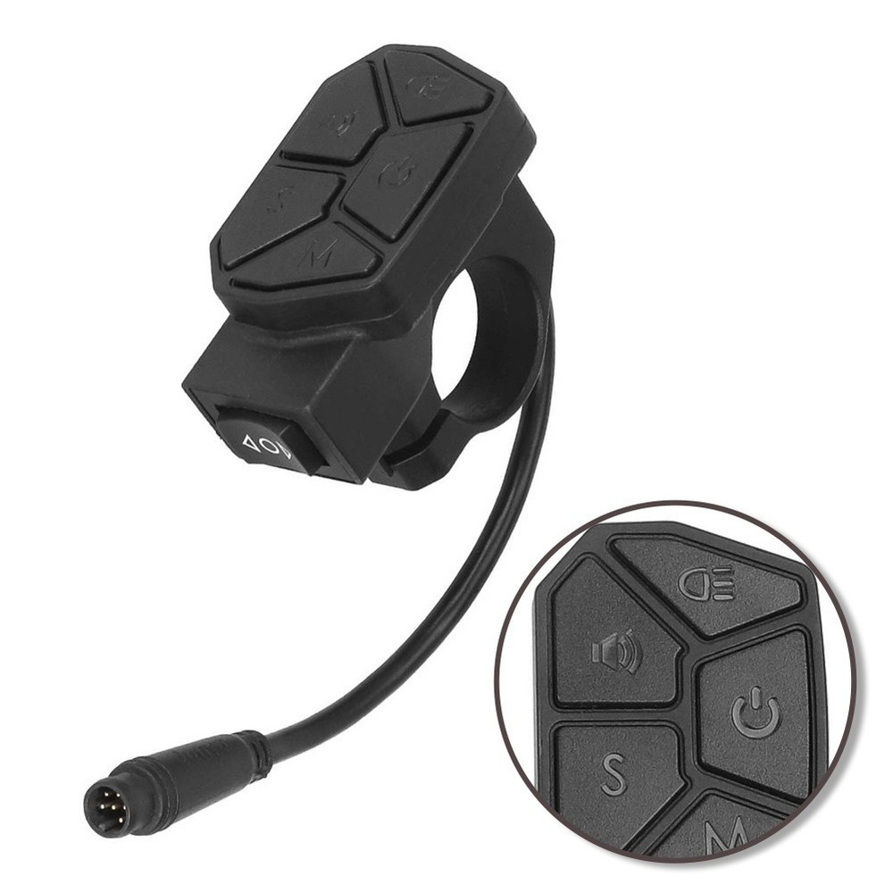 Electric Scooter Control Button 7 Function Waterproof Plastic Shell 6 Pin