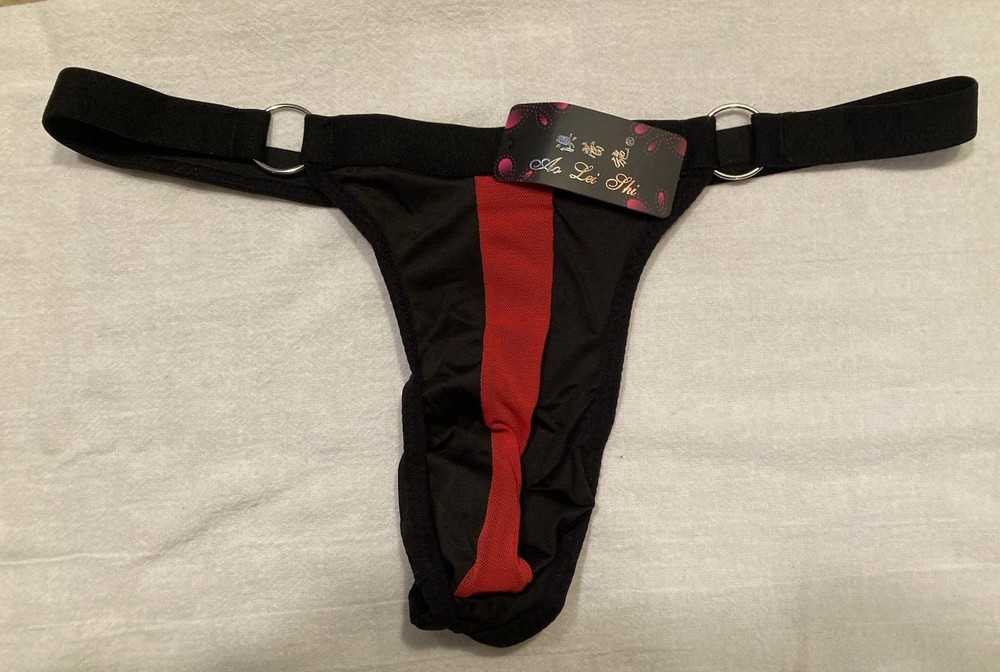 Men's Black w/Red Accent Thong