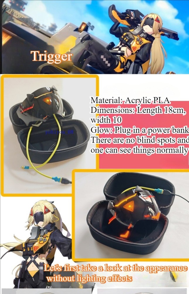 Zenless Zone Zero Trigger Half-face Mask Eye Patch Cosplay Performance Luminous