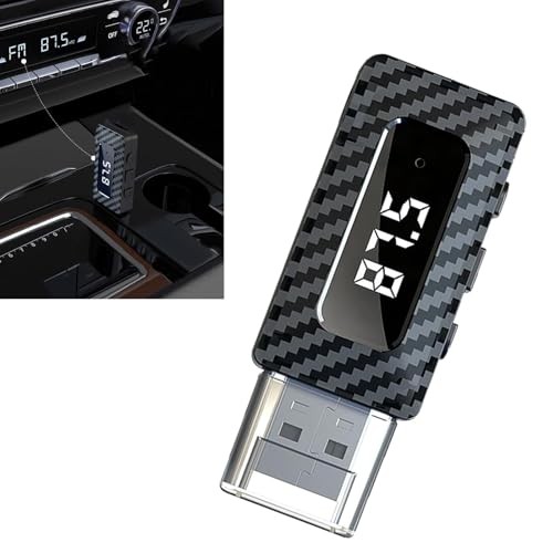 Car USB Bluetooth Receiver, 5.3 Chip Wireless FM Transmitter with LED Display,