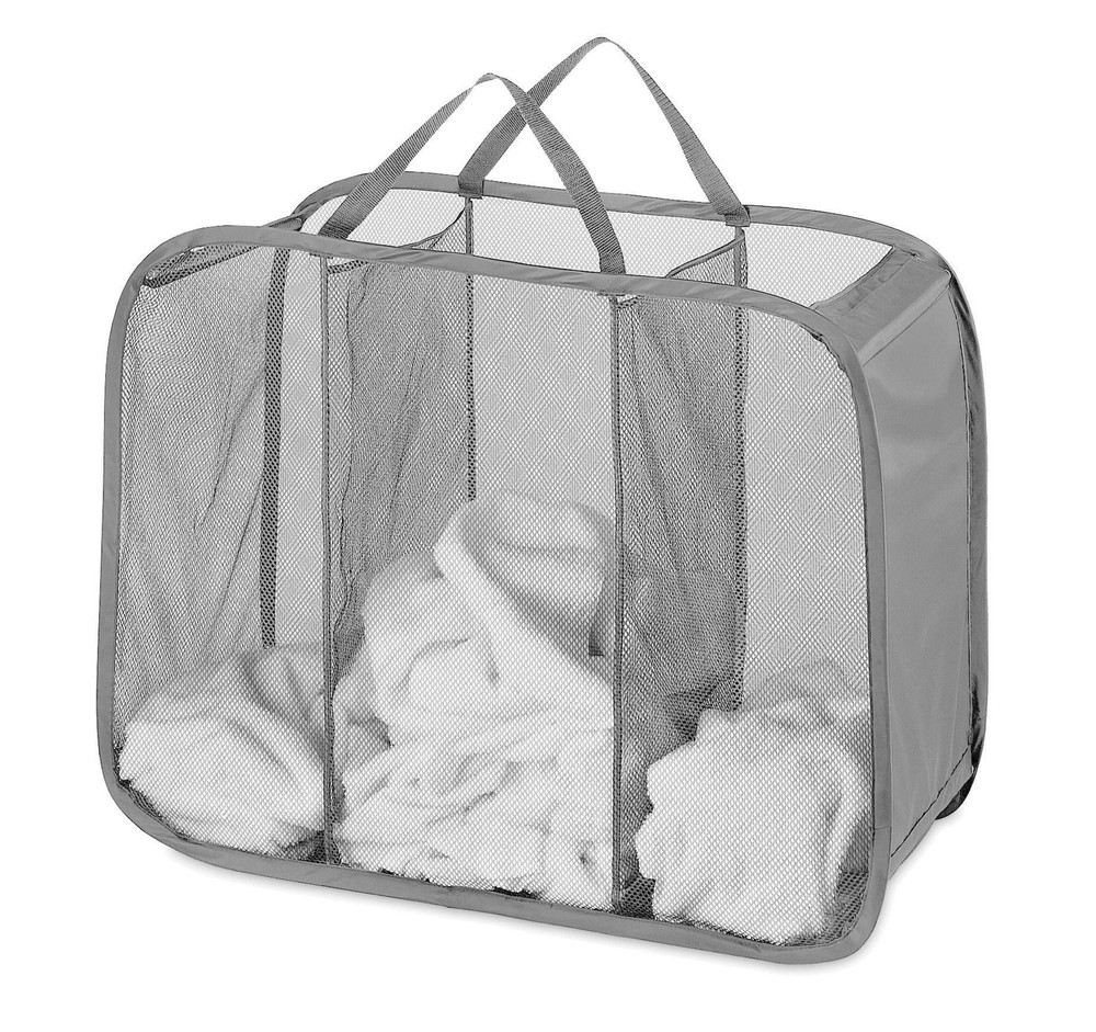 Whitmor Polyester Mesh  & Fold Laundry Sorter - Paloma Gray - for Adults